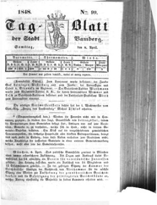 Tag-Blatt der Stadt Bamberg (Bamberger Tagblatt) Samstag 8. April 1848