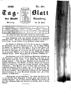 Tag-Blatt der Stadt Bamberg (Bamberger Tagblatt) Montag 10. April 1848