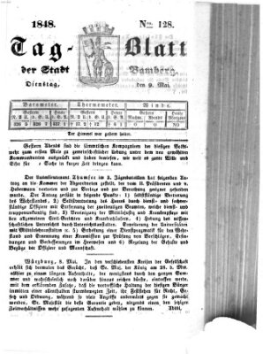 Tag-Blatt der Stadt Bamberg (Bamberger Tagblatt) Dienstag 9. Mai 1848