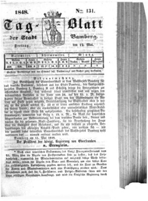 Tag-Blatt der Stadt Bamberg (Bamberger Tagblatt) Freitag 12. Mai 1848