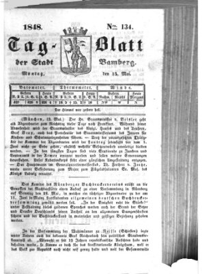 Tag-Blatt der Stadt Bamberg (Bamberger Tagblatt) Montag 15. Mai 1848