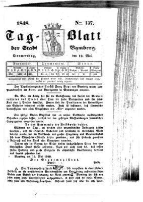 Tag-Blatt der Stadt Bamberg (Bamberger Tagblatt) Donnerstag 18. Mai 1848