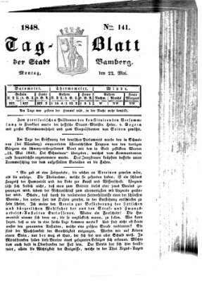 Tag-Blatt der Stadt Bamberg (Bamberger Tagblatt) Montag 22. Mai 1848