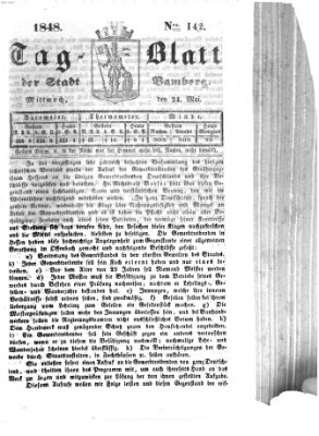 Tag-Blatt der Stadt Bamberg (Bamberger Tagblatt) Mittwoch 24. Mai 1848