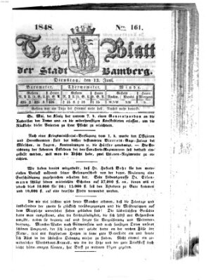 Tag-Blatt der Stadt Bamberg (Bamberger Tagblatt) Dienstag 13. Juni 1848