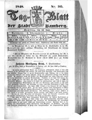 Tag-Blatt der Stadt Bamberg (Bamberger Tagblatt) Samstag 17. Juni 1848