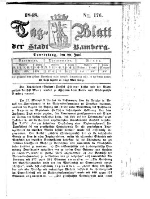 Tag-Blatt der Stadt Bamberg (Bamberger Tagblatt) Donnerstag 29. Juni 1848