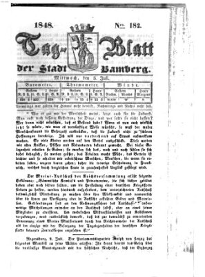 Tag-Blatt der Stadt Bamberg (Bamberger Tagblatt) Mittwoch 5. Juli 1848