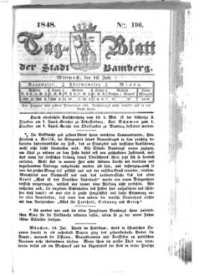 Tag-Blatt der Stadt Bamberg (Bamberger Tagblatt) Mittwoch 19. Juli 1848