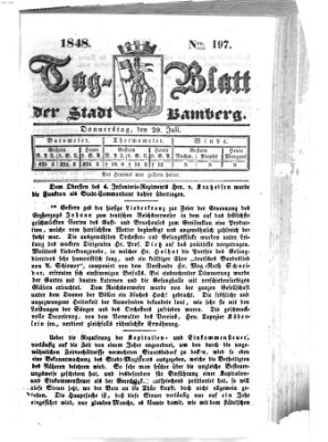 Tag-Blatt der Stadt Bamberg (Bamberger Tagblatt) Donnerstag 20. Juli 1848