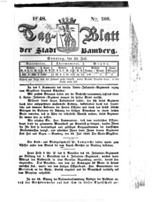 Tag-Blatt der Stadt Bamberg (Bamberger Tagblatt) Sonntag 23. Juli 1848