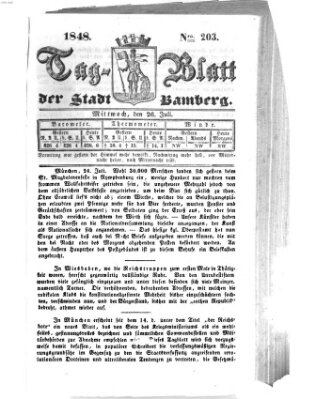 Tag-Blatt der Stadt Bamberg (Bamberger Tagblatt) Mittwoch 26. Juli 1848