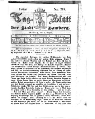 Tag-Blatt der Stadt Bamberg (Bamberger Tagblatt) Montag 7. August 1848