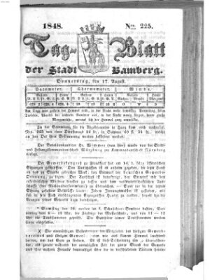 Tag-Blatt der Stadt Bamberg (Bamberger Tagblatt) Donnerstag 17. August 1848