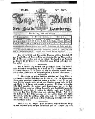 Tag-Blatt der Stadt Bamberg (Bamberger Tagblatt) Samstag 19. August 1848