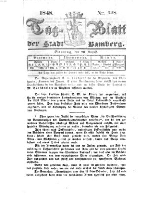 Tag-Blatt der Stadt Bamberg (Bamberger Tagblatt) Sonntag 20. August 1848