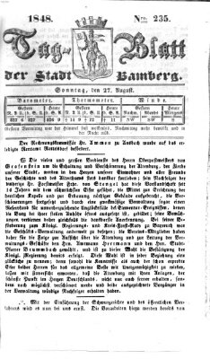 Tag-Blatt der Stadt Bamberg (Bamberger Tagblatt) Sonntag 27. August 1848