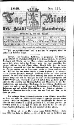 Tag-Blatt der Stadt Bamberg (Bamberger Tagblatt) Dienstag 29. August 1848