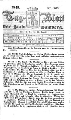 Tag-Blatt der Stadt Bamberg (Bamberger Tagblatt) Mittwoch 30. August 1848