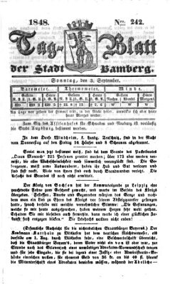 Tag-Blatt der Stadt Bamberg (Bamberger Tagblatt) Sonntag 3. September 1848