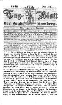 Tag-Blatt der Stadt Bamberg (Bamberger Tagblatt) Montag 4. September 1848