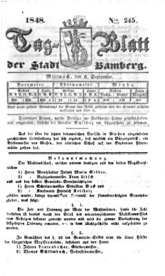 Tag-Blatt der Stadt Bamberg (Bamberger Tagblatt) Mittwoch 6. September 1848