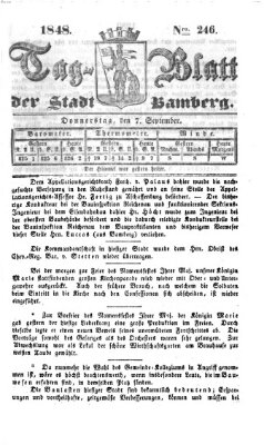 Tag-Blatt der Stadt Bamberg (Bamberger Tagblatt) Donnerstag 7. September 1848