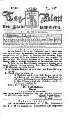 Tag-Blatt der Stadt Bamberg (Bamberger Tagblatt) Freitag 8. September 1848