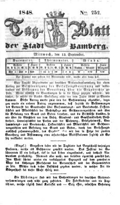 Tag-Blatt der Stadt Bamberg (Bamberger Tagblatt) Mittwoch 13. September 1848