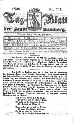 Tag-Blatt der Stadt Bamberg (Bamberger Tagblatt) Donnerstag 28. September 1848