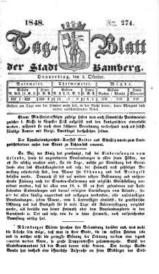 Tag-Blatt der Stadt Bamberg (Bamberger Tagblatt) Donnerstag 5. Oktober 1848