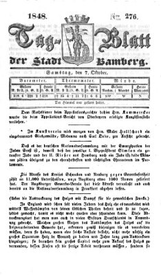 Tag-Blatt der Stadt Bamberg (Bamberger Tagblatt) Samstag 7. Oktober 1848