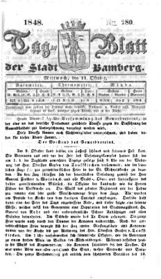 Tag-Blatt der Stadt Bamberg (Bamberger Tagblatt) Mittwoch 11. Oktober 1848