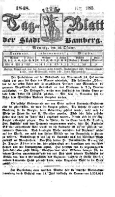 Tag-Blatt der Stadt Bamberg (Bamberger Tagblatt) Montag 16. Oktober 1848