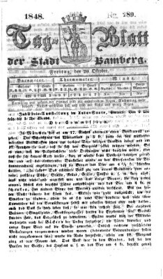 Tag-Blatt der Stadt Bamberg (Bamberger Tagblatt) Freitag 20. Oktober 1848