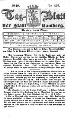 Tag-Blatt der Stadt Bamberg (Bamberger Tagblatt) Montag 30. Oktober 1848