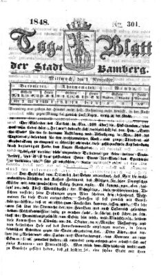 Tag-Blatt der Stadt Bamberg (Bamberger Tagblatt) Mittwoch 1. November 1848