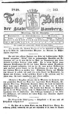 Tag-Blatt der Stadt Bamberg (Bamberger Tagblatt) Montag 13. November 1848