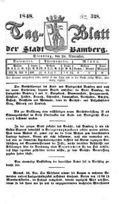 Tag-Blatt der Stadt Bamberg (Bamberger Tagblatt) Dienstag 28. November 1848