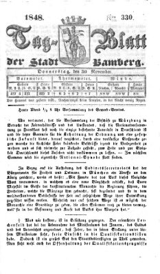Tag-Blatt der Stadt Bamberg (Bamberger Tagblatt) Donnerstag 30. November 1848