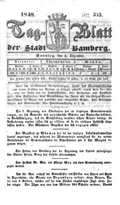 Tag-Blatt der Stadt Bamberg (Bamberger Tagblatt) Sonntag 3. Dezember 1848