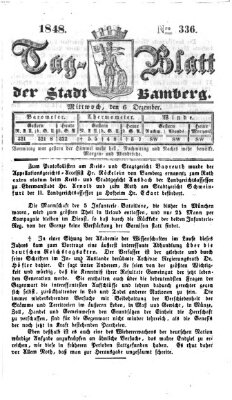 Tag-Blatt der Stadt Bamberg (Bamberger Tagblatt) Mittwoch 6. Dezember 1848