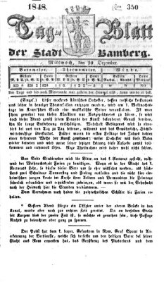 Tag-Blatt der Stadt Bamberg (Bamberger Tagblatt) Mittwoch 20. Dezember 1848