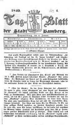 Tag-Blatt der Stadt Bamberg (Bamberger Tagblatt) Donnerstag 4. Januar 1849