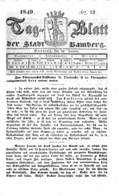 Tag-Blatt der Stadt Bamberg (Bamberger Tagblatt) Sonntag 21. Januar 1849