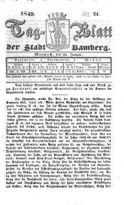 Tag-Blatt der Stadt Bamberg (Bamberger Tagblatt) Mittwoch 24. Januar 1849