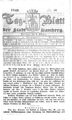 Tag-Blatt der Stadt Bamberg (Bamberger Tagblatt) Freitag 9. Februar 1849