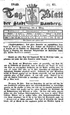 Tag-Blatt der Stadt Bamberg (Bamberger Tagblatt) Sonntag 4. März 1849