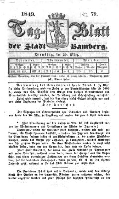 Tag-Blatt der Stadt Bamberg (Bamberger Tagblatt) Dienstag 20. März 1849