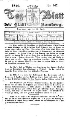 Tag-Blatt der Stadt Bamberg (Bamberger Tagblatt) Donnerstag 19. April 1849